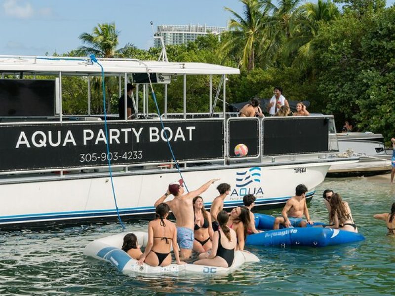 Splash and Dance: Miami's Ultimate Party Boat with Swimming