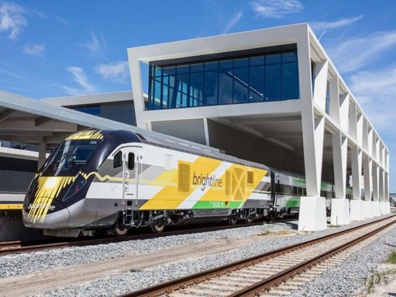 Brightline Orlando Airport Train Station to Port Canaveral Cruise