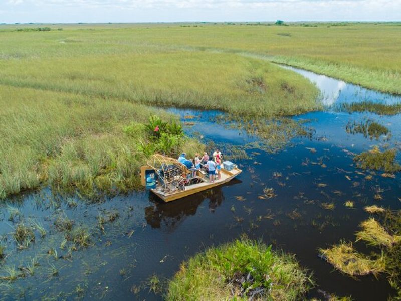 60 min. Everglades Airboat ride & pick-up ,small group +pro guide