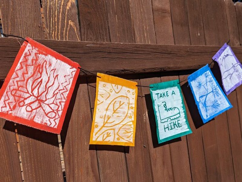 Printmaking Pennant Flags Art Kit in Estes Park