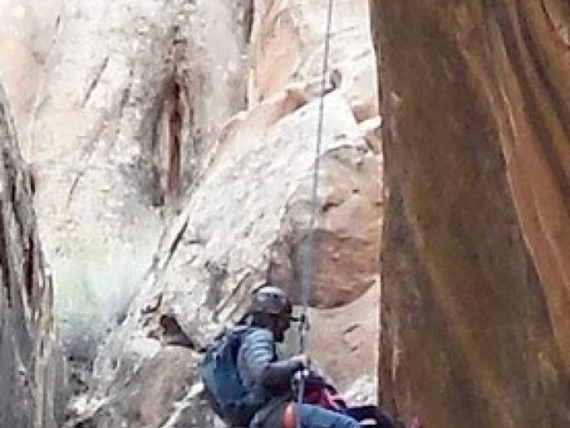 Moab Rappeling Adventure: Medieval Chamber Slot Canyon