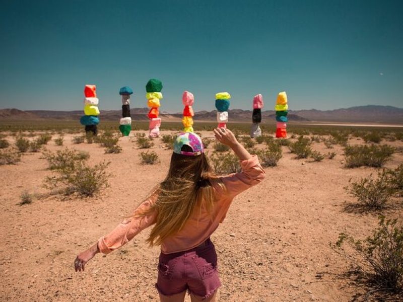 California Desert, Seven Magic Mountains and Las Vegas Sign