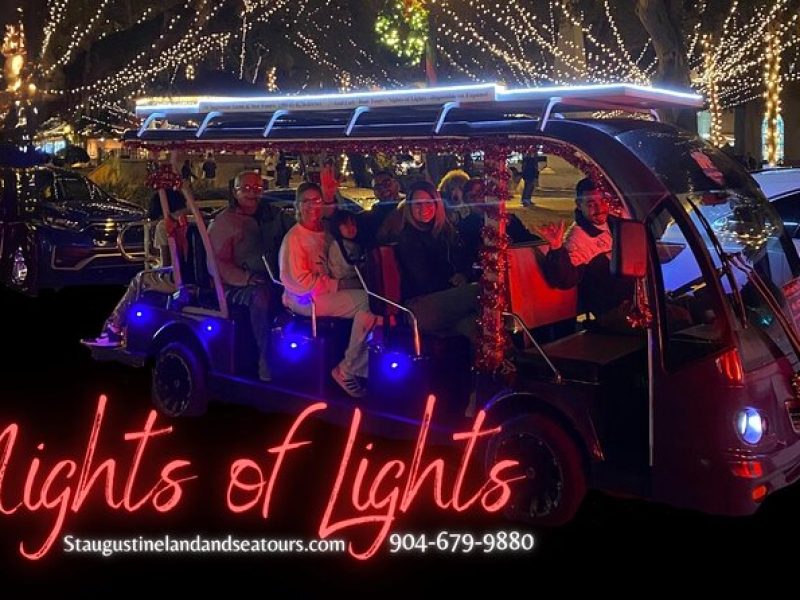 St. Augustine Night of Lights by Electric Cart