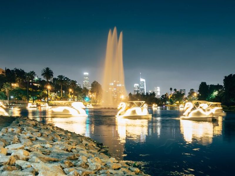 Swan Boat Night Ride at Echo Park Lake