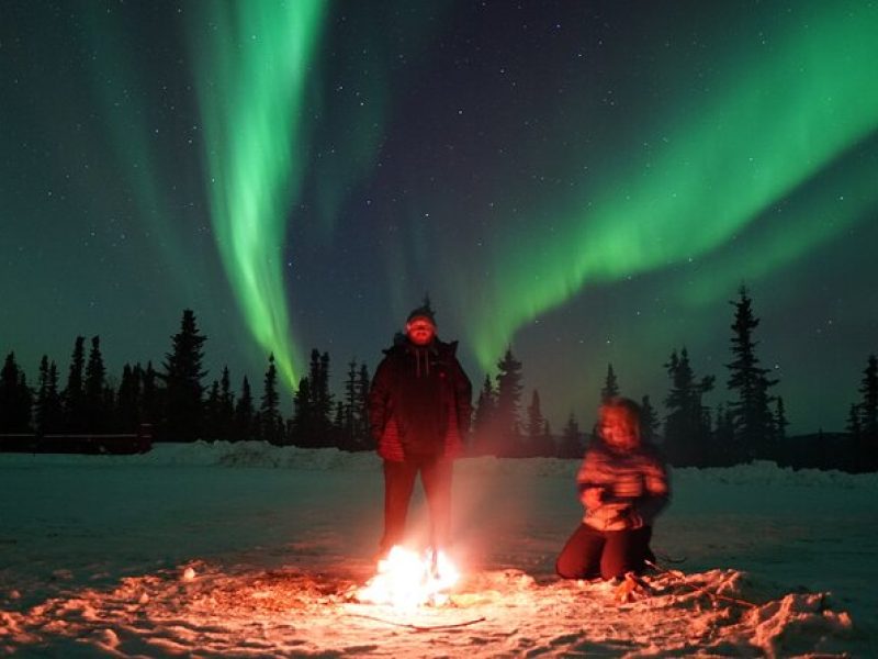 Northern lights and Aurora Photgraphy with Warm Geodesic Dome