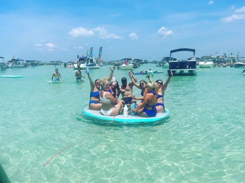 Private Pontoon in Crab Island with Captain