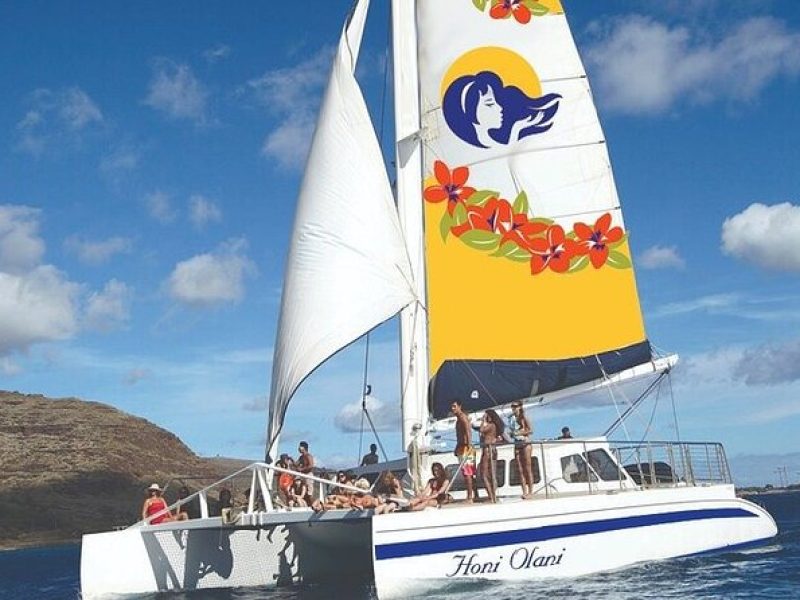 Sailing by Catamaran on the Kona Coastlines