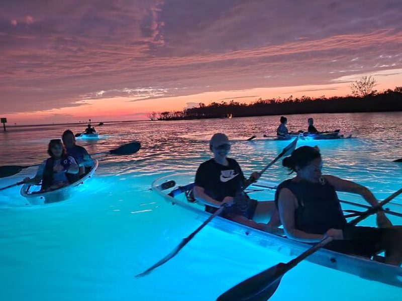 Sunset and Glow Clear Kayak Tour in North Naples