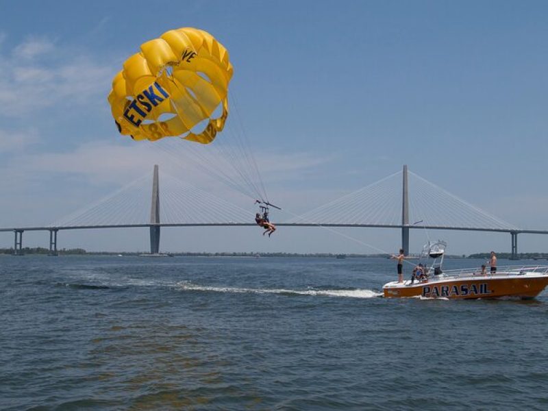 Parasailing Over Historic Charleston Harbor