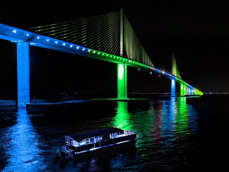 Island Sunset and Skyway Light Show in St. Petersburg