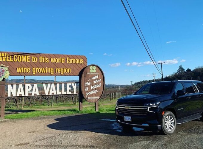 Winery and Vineyard Transportation in Luxury Full Size Black SUV