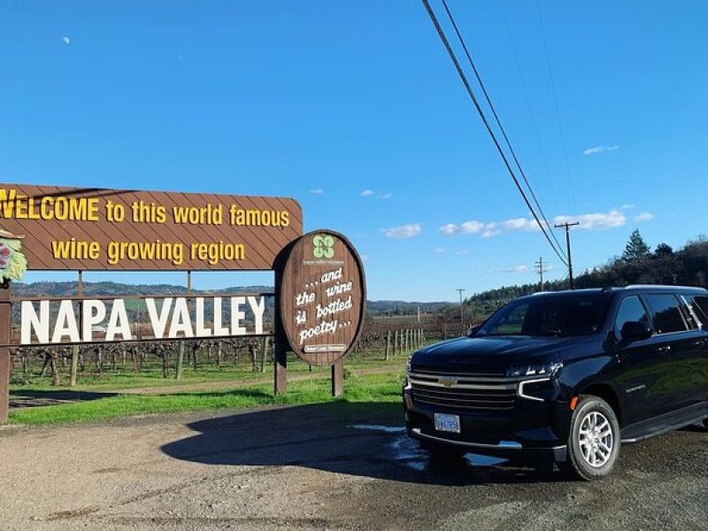 Winery and Vineyard Transportation in Luxury Full Size Black SUV