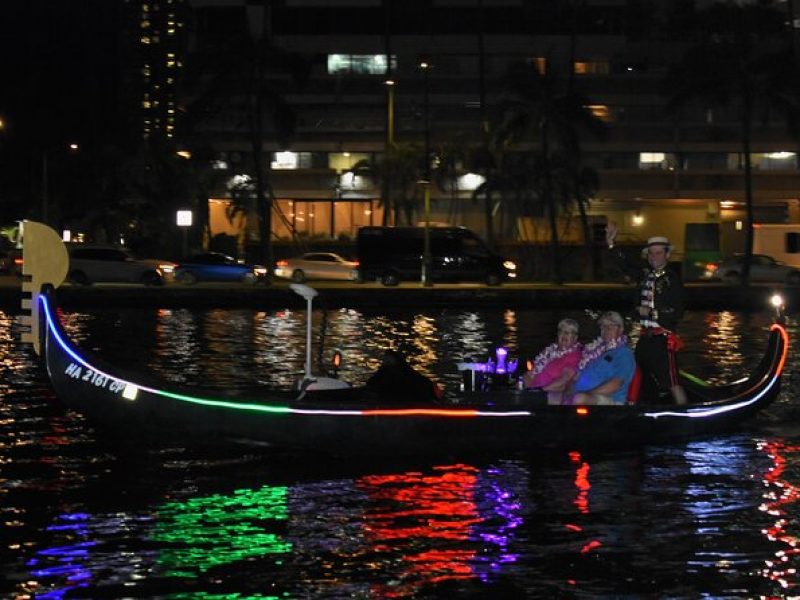 Impress your date Elegant evening gondola cruise in waikiki fun