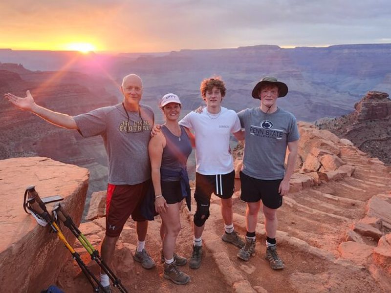 Grand Canyon Sunset Hiking Adventure Deep Below The South Rim