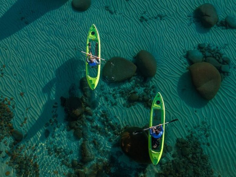 Winter Clear Bottom Kayak on Lake Tahoe