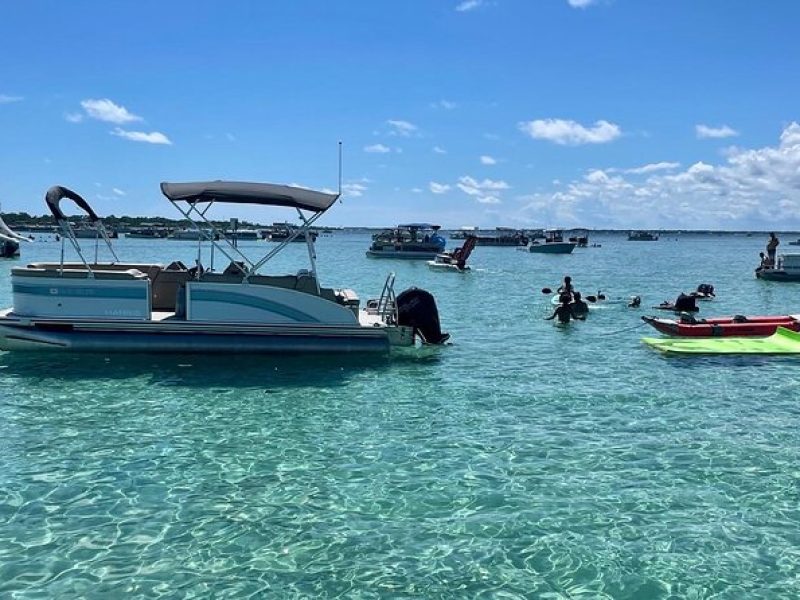 Private Crab Island Pontoon Charter with Inflatables