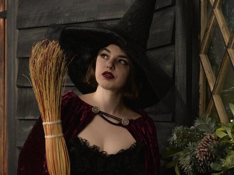 Witch Costume Photo Shoot – Olde Salem Village theatrical set