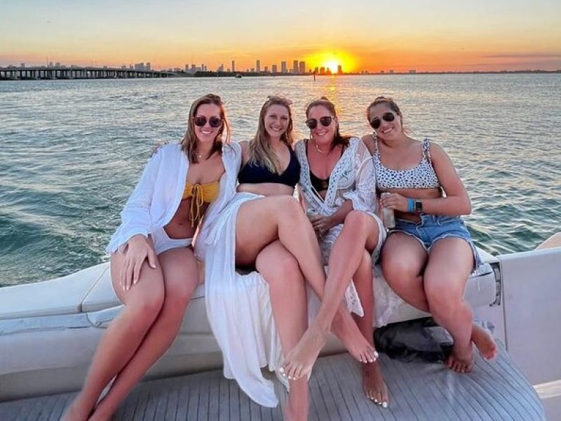 Sunset and Night Cruise of the Miami Bay Skyline on a Yacht