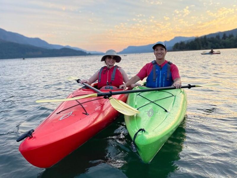 Sunset Kayaking in the Columbia River Gorge