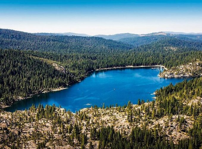 Small Group Hiking Around The Pinecrest Lake Trail