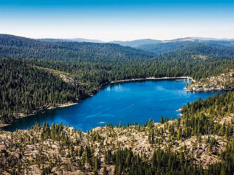 Small Group Hiking Around The Pinecrest Lake Trail