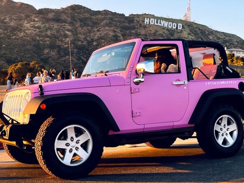 Private Unique Open Pink Jeep Tour to Hollywood Sign