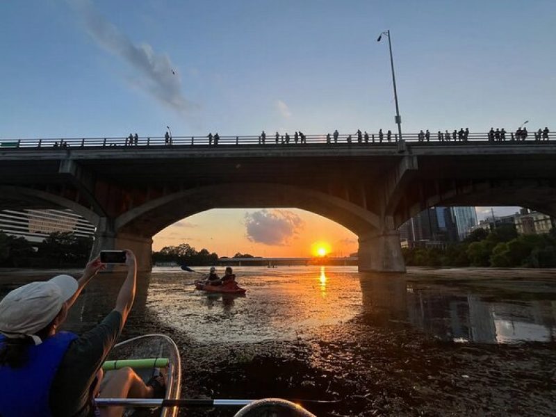 ATX Sunset and Bat Watching Clear Kayak Tour