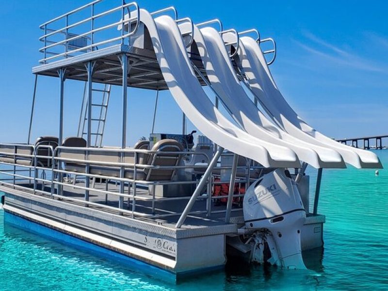 30ft Double Decker Triple Slide Party Boat with Captain up to 22