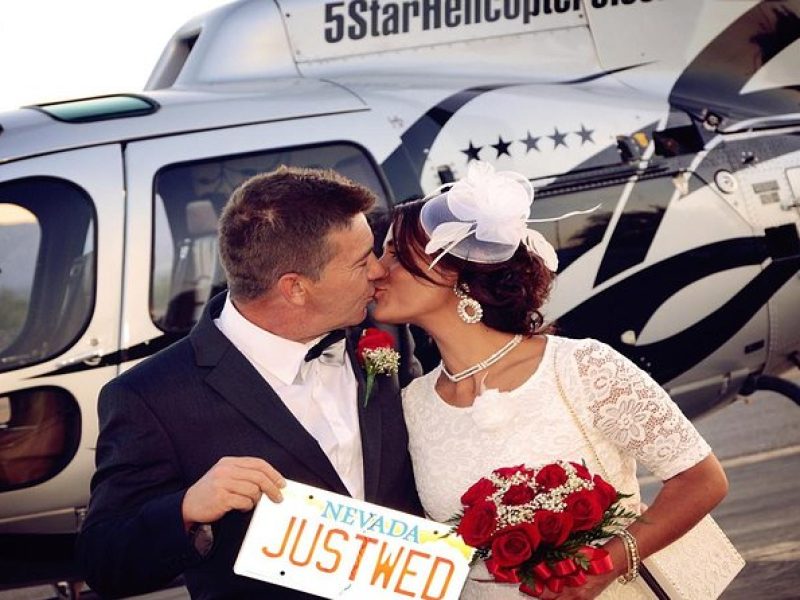 Las Vegas Night Flight Helicopter Wedding Ceremony