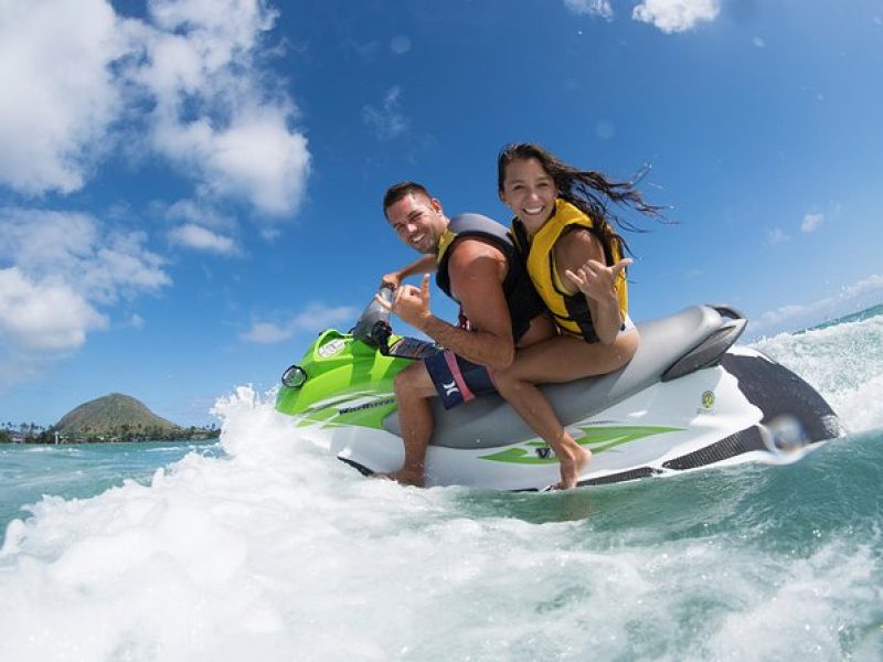 Jet Ski Ride Maunalua Bay. Tandem-2 people ride-price per person