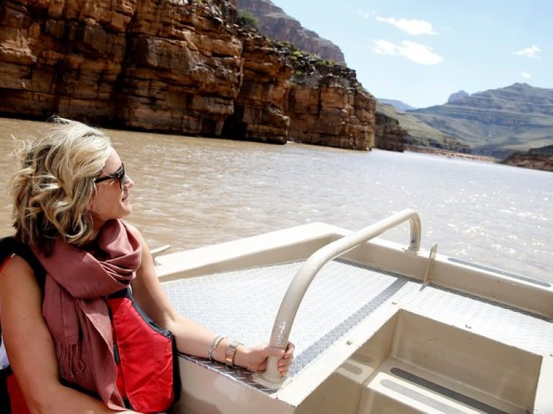 Grand Canyon West Helicopter Tour with VIP Skywalk and Boat Ride