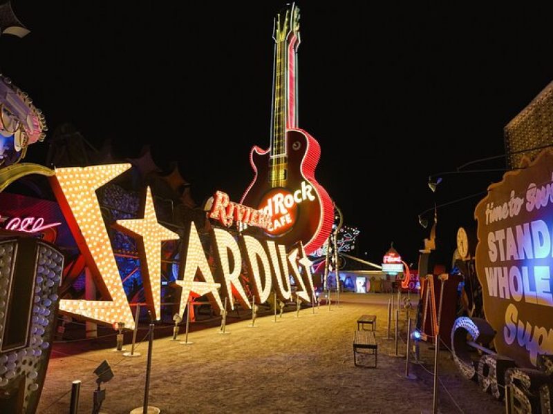 Las Vegas Night Flight by Helicopter with Neon Museum Admission