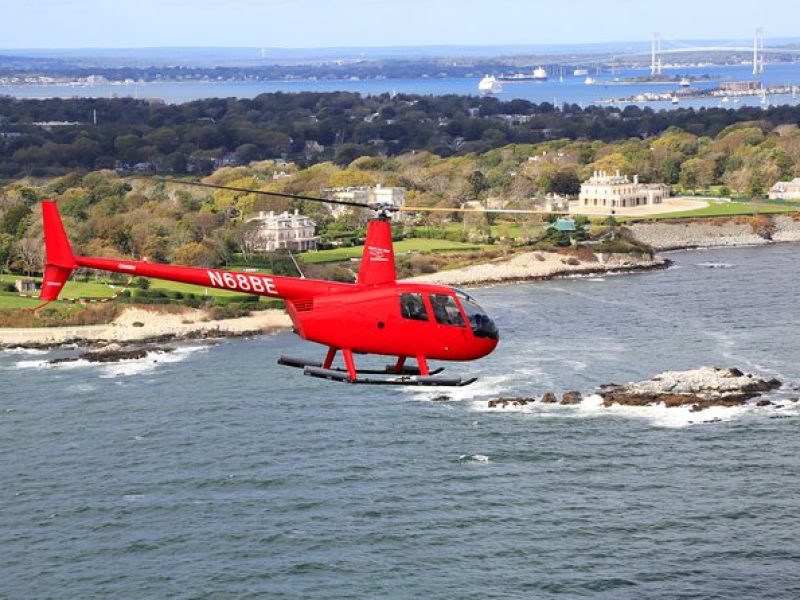 Scenic Tour of Newport, RI By Helicopter – 3 person Mansion Tour